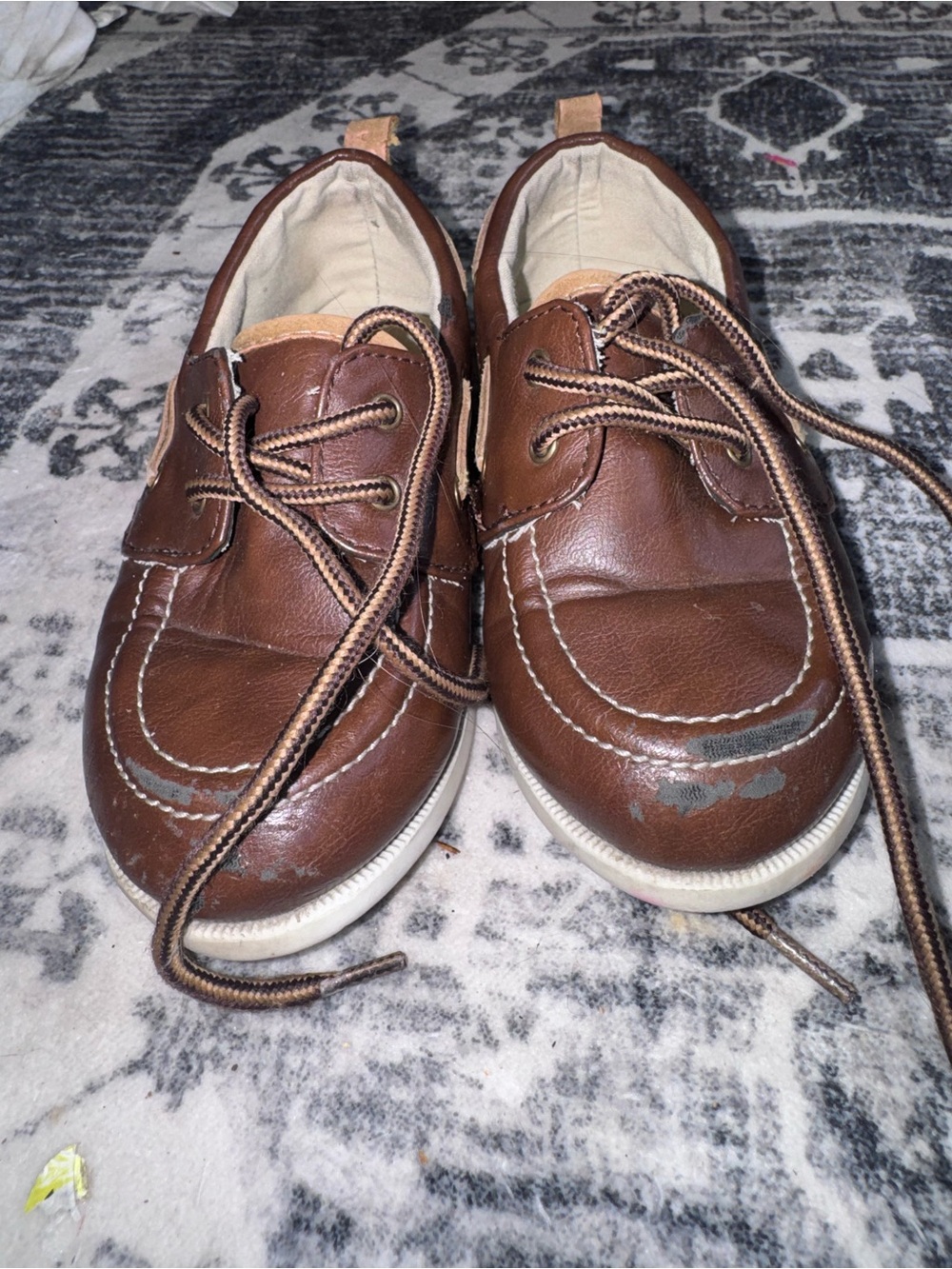 Brown toddler boys Casual Lace-Up Boat Shoes